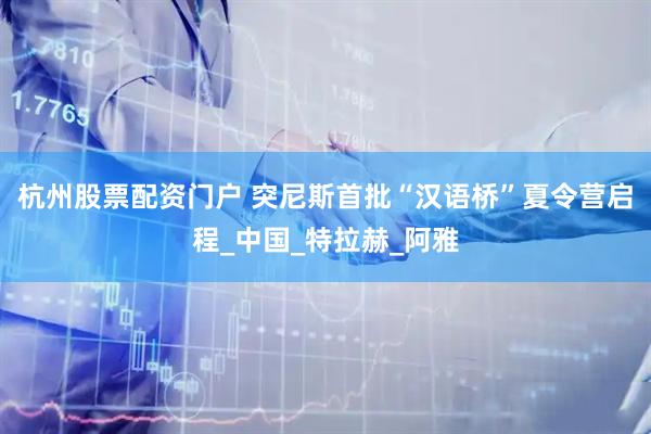 杭州股票配资门户 突尼斯首批“汉语桥”夏令营启程_中国_特拉赫_阿雅